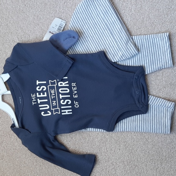 3 For $30. 4 piece matching set. Bodysuit, socks, hat, pants - Picture 2 of 9